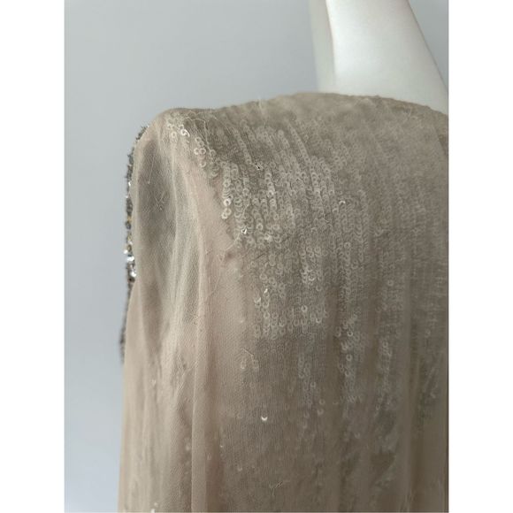 PAMELLA ROLAND Sequin Asymmetric Cape Gown - Picture 12 of 16